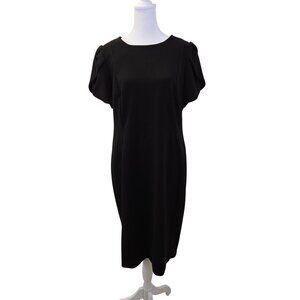 Calvin Klein Puff Layered Sleeve Sheath Midi Dress Size Medium